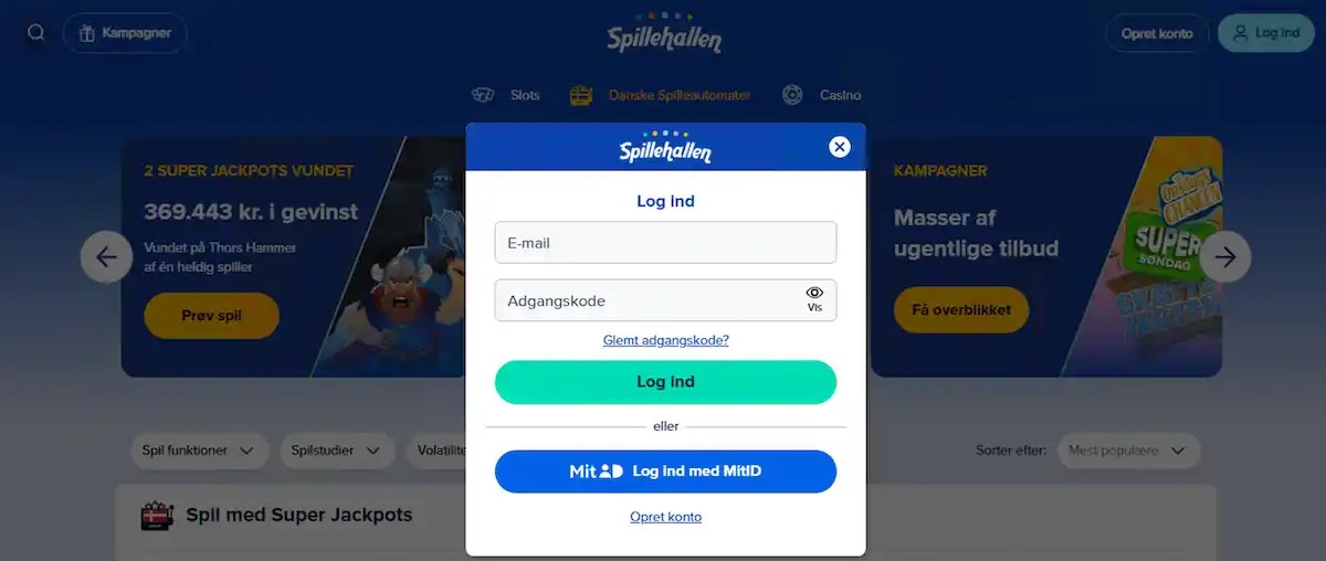 Sikker adgang til din Spillehallen Casino spillerprofil
