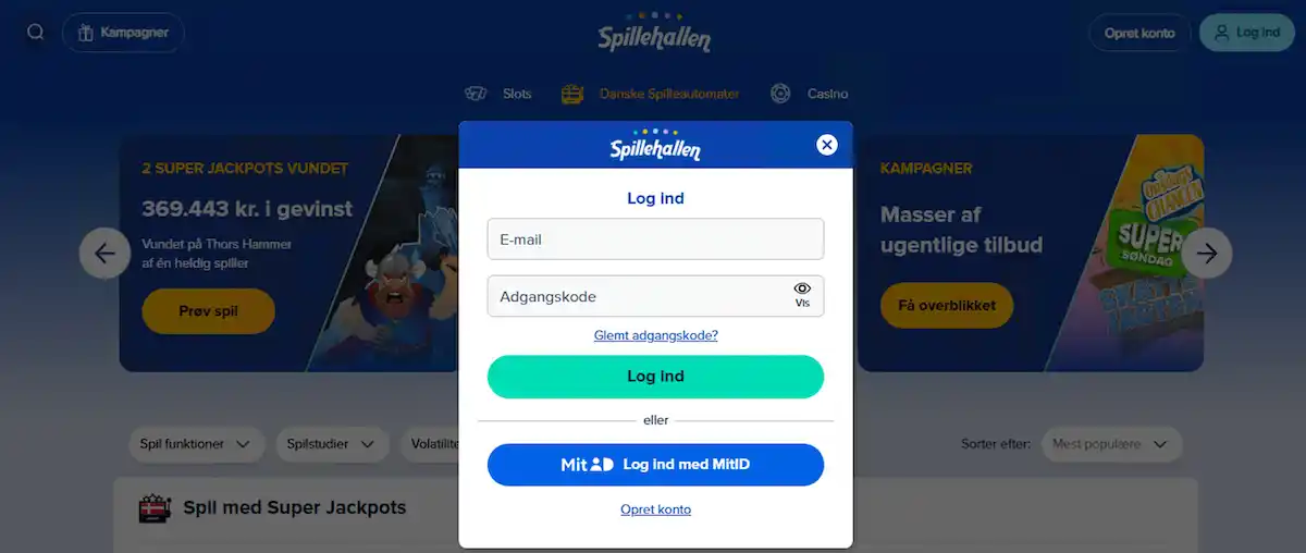 Sikker adgang til din Spillehallen Casino spillerprofil