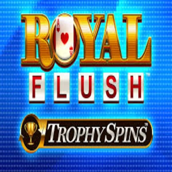 Royal Flush Trophy Spins slot logo by Greentube at Spillehallen Casino
